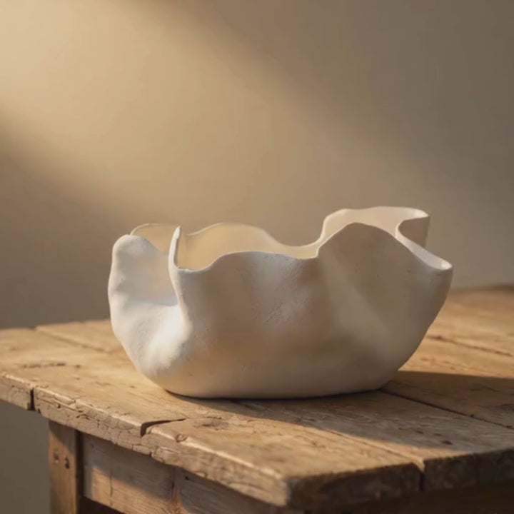 Ceramic Sculptural White Bowl