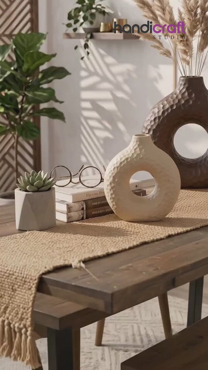 Donut ceramic vase range displayed together in large medium and small sizes